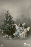 Ретро открытки - Рождественская  ёлка. Ангелы