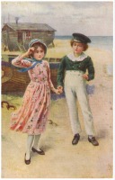 Ретро открытки - Дэвид и Маленькая Эмили