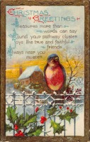 Ретро открытки - Рождественские пожелания. Зимние птицы