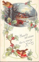 Ретро открытки - Рождественские поздравления. Зимние птицы