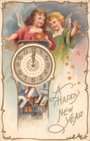 Ретро открытки - Счастливый Новый Год. Ангелы