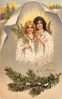 Ретро открытки - Счастливого Рождества. Ангелы
