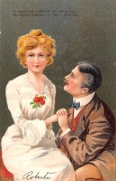 Ретро открытки - Романтическая пара. Признание