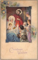 Ретро открытки - С Рождеством. Святое семейство