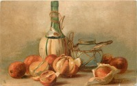 Ретро открытки - Катарина Кляйн. Натюрморт с апельсинами и персиками