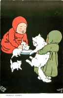 Ретро открытки - Котята. Семейные заботы