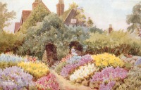 Ретро открытки - Английская усадьба и старый сад