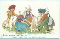 Ретро открытки - Хоровод. Голландские дети и кролики