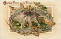 Ретро открытки - Счастливой Пасхи. Терновый венец и страстоцвет