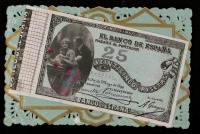 Ретро открытки - Банкнота, семейный портрет и кружево