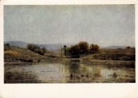 Ретро открытки - Пейзаж с озером