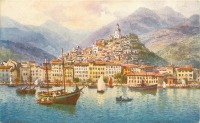 Ретро открытки - Общий вид Сан-Ремо и порта