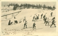 Ретро открытки - Лыжная гонка в Шамони