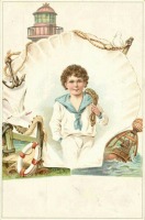 Ретро открытки - Мальчик в костюме моряка