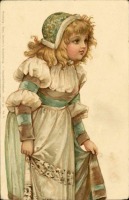 Ретро открытки - Девочка в историческом костюме