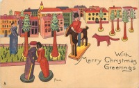 Ретро открытки - Рождество в игрушечном городе