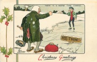 Ретро открытки - С Рождеством. Тёплое приветствие