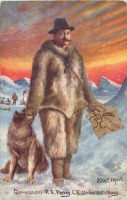 Ретро открытки - Роберт Э. Пири на Северном Полюсе