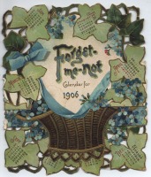 Ретро открытки - Календарь 1906. Незабудка