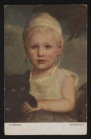 Ретро открытки - Ретро-поштівка.  Дівчинка з котом. Німецьке малярство.