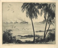 Ретро открытки - Календарь 1946. У тропического острова