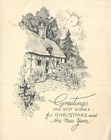 Ретро открытки - К Рождеству. У порога дома