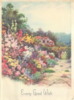 Ретро открытки - Лучшие пожелания и сад у дома