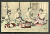 Ретро открытки - Японки за їжею.