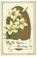 Ретро открытки - Белые пасхальные лилии