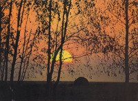 Ретро открытки - Вечерний пейзаж