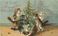 Ретро открытки - Рождество и Новый Год. Наряжаем ёлку