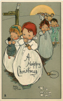 Ретро открытки - Счастливого Рождества. Время Луны