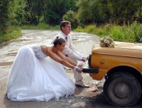 Ретро свадьба - Свадьба с ретро автомобилем.