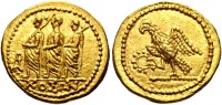 Старинные деньги (бумажные, монеты) - Римский консул в сопровождении двух ликторов