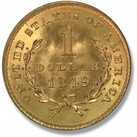 Старинные деньги (бумажные, монеты) - Реверс золотого доллара I типа