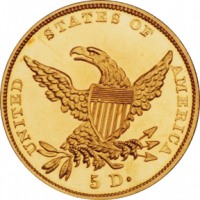 Старинные деньги (бумажные, монеты) - белоголовый орлан — геральдический символ США