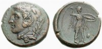 Старинные деньги (бумажные, монеты) - Изображение головы Геракла в шкуре убитого им немейского льва