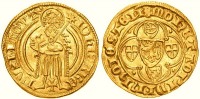 Старинные деньги (бумажные, монеты) - Гульден города Майнц, конец XIV-начало XV века