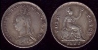 Старинные деньги (бумажные, монеты) - Виктория Серебряный четыре пенса 
