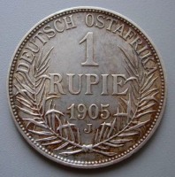 Старинные деньги (бумажные, монеты) - Германия. OST AFRIKA Рупия 1905 года