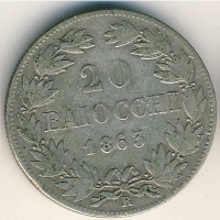Старинные деньги (бумажные, монеты) - 20 байоччо