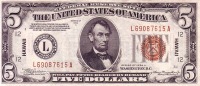 Старинные деньги (бумажные, монеты) - Пять долларов США