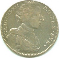 Старинные деньги (бумажные, монеты) - Швеция 1713 Карл ХІІ