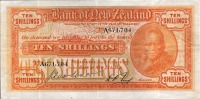 Старинные деньги (бумажные, монеты) - Бона - 10 шилингов Новая Зеландия, выпуск - октябрь 1926 с портретом Маори Кинг