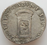 Старинные деньги (бумажные, монеты) - Папа римский Клемент VIII, тестон 1600 года