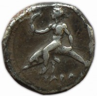 Старинные деньги (бумажные, монеты) - ТАРЕНТ (Тарас), номос 390-380 гг до н.э.