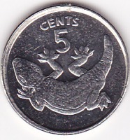 Старинные деньги (бумажные, монеты) - 5 центов 1979г.Кирибати.