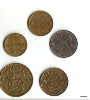 Старинные деньги (бумажные, монеты) - Монеты Эстонии 1991-2006 набор 5,10,20,50 sent,1 kroon