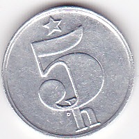 Старинные деньги (бумажные, монеты) - 5 гелеров 1978г.Чехословакия-ЧССР.