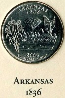 Старинные деньги (бумажные, монеты) - Арканзас.